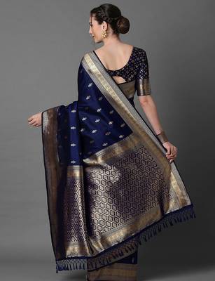 navy_blue ethnic motifs woven design zari banarasi saree 3