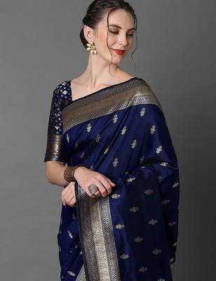 navy_blue ethnic motifs woven design zari banarasi saree 4