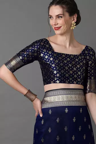 navy_blue ethnic motifs woven design zari banarasi saree