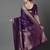 purple ethnic motifs zari silk blend banarasi saree