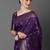purple ethnic motifs zari silk blend banarasi saree