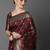 brown brown & gold-coloured ethnic motifs woven design silk blend banarasi saree