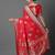 red red & silver-coloured ethnic motifs zari woven design silk blend banarasi saree