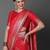 red red & silver-coloured ethnic motifs zari woven design silk blend banarasi saree