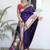 purple woven design zari paithani saree