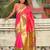 peach woven design zari paithani saree