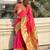 peach woven design zari paithani saree