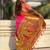 peach woven design zari paithani saree