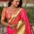 peach woven design zari paithani saree