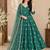 Green simmar silk embroidery party wear anarkali suit set