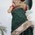 green woven design zari silk blend paithani saree