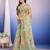 green floral sequinned organza designer saree