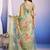green floral sequinned organza designer saree