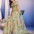 green floral sequinned organza designer saree