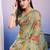 green floral sequinned organza designer saree