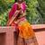 yellow bandhani printed gotta patti bandhani saree