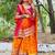 yellow yellow & red printed gotta patti bandhani saree
