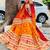 yellow yellow & red printed gotta patti bandhani saree