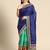 blue bandhani gotta patti half & half saree