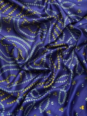blue bandhani gotta patti half & half saree 5