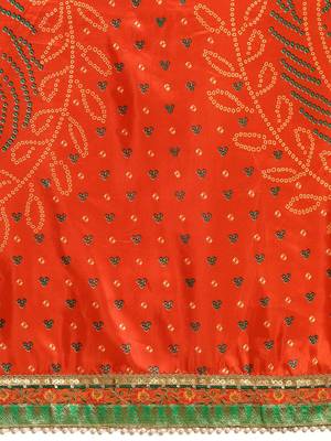 yellow bandhani gotta patti half & half saree 3
