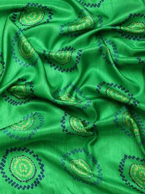 blue bandhani gotta patti half & half saree 5