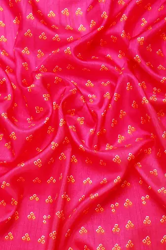 pink bandhani gotta patti saree
