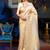 cream cream-coloured & gold-toned woven design zari silk blend kanjeevaram saree