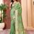 green green & red ethnic motifs embroidered zari saree