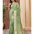 green green & red ethnic motifs embroidered zari saree