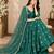 Green simmar silk embroidery party wear anarkali suit set