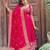 Red natural crepe silk party wear embroidery anarkali suit set