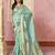 turquoise ethnic motifs embroidered silk cotton saree