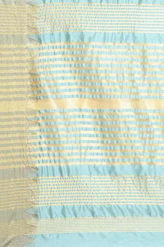 turquoise ethnic motifs embroidered silk cotton saree