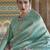 sea_green sea green & gold-toned ethnic motifs zari saree