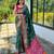 green green & pink woven design ethnic motifs zari silk blend patola saree