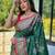 green green & pink woven design ethnic motifs zari silk blend patola saree