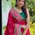 pink pink & green woven design zari patola saree