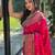 pink pink & green woven design zari patola saree