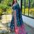 teal teal & red ethnic motifs woven design zari patola saree