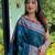 teal teal & red ethnic motifs woven design zari patola saree