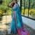 blue blue & magenta woven design zari patola saree