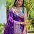 purple purple & green woven design zari patola saree