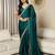 teal satin ready to wear saree