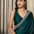 teal satin ready to wear saree