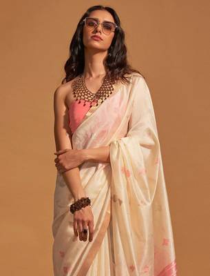 off_white ethnic motifs woven design zari banarasi saree 2