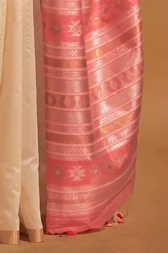 off_white ethnic motifs woven design zari banarasi saree
