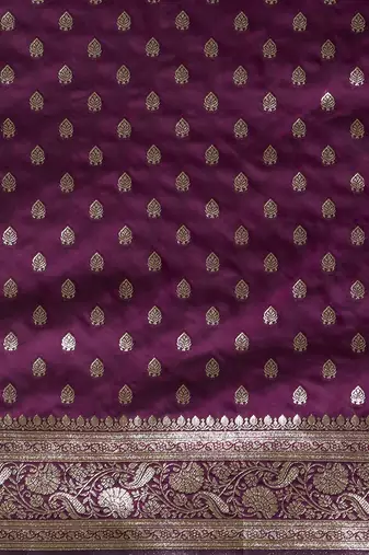 purple ethnic motifs woven design zari kanjeevaram saree