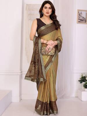 multicolor ethnic motifs pure chiffon fusion saree 3