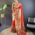 orange woven design zari paithani saree